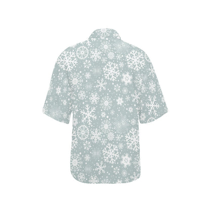 Snowflake Print Design LKS303 Women's Hawaiian Shirt