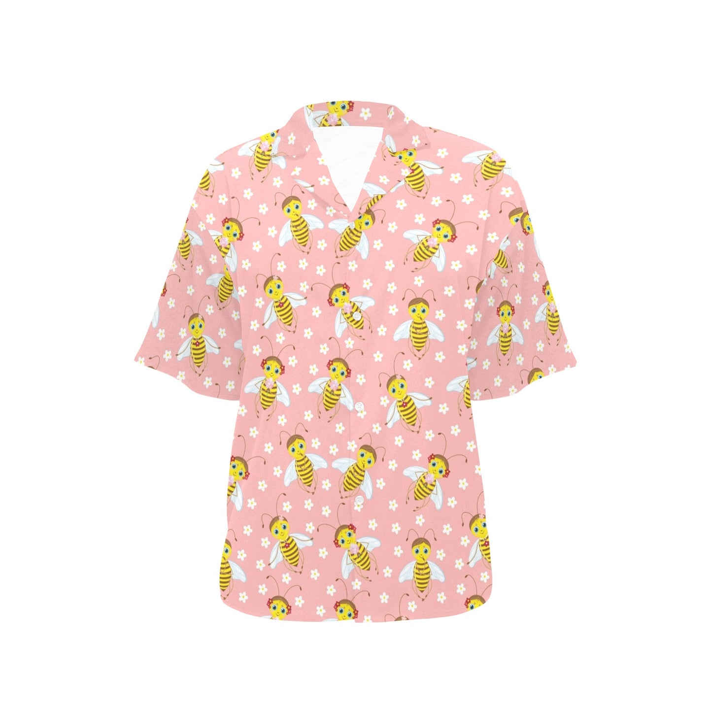 Bee Pattern Print Design BEE07 Women's Hawaiian Shirt