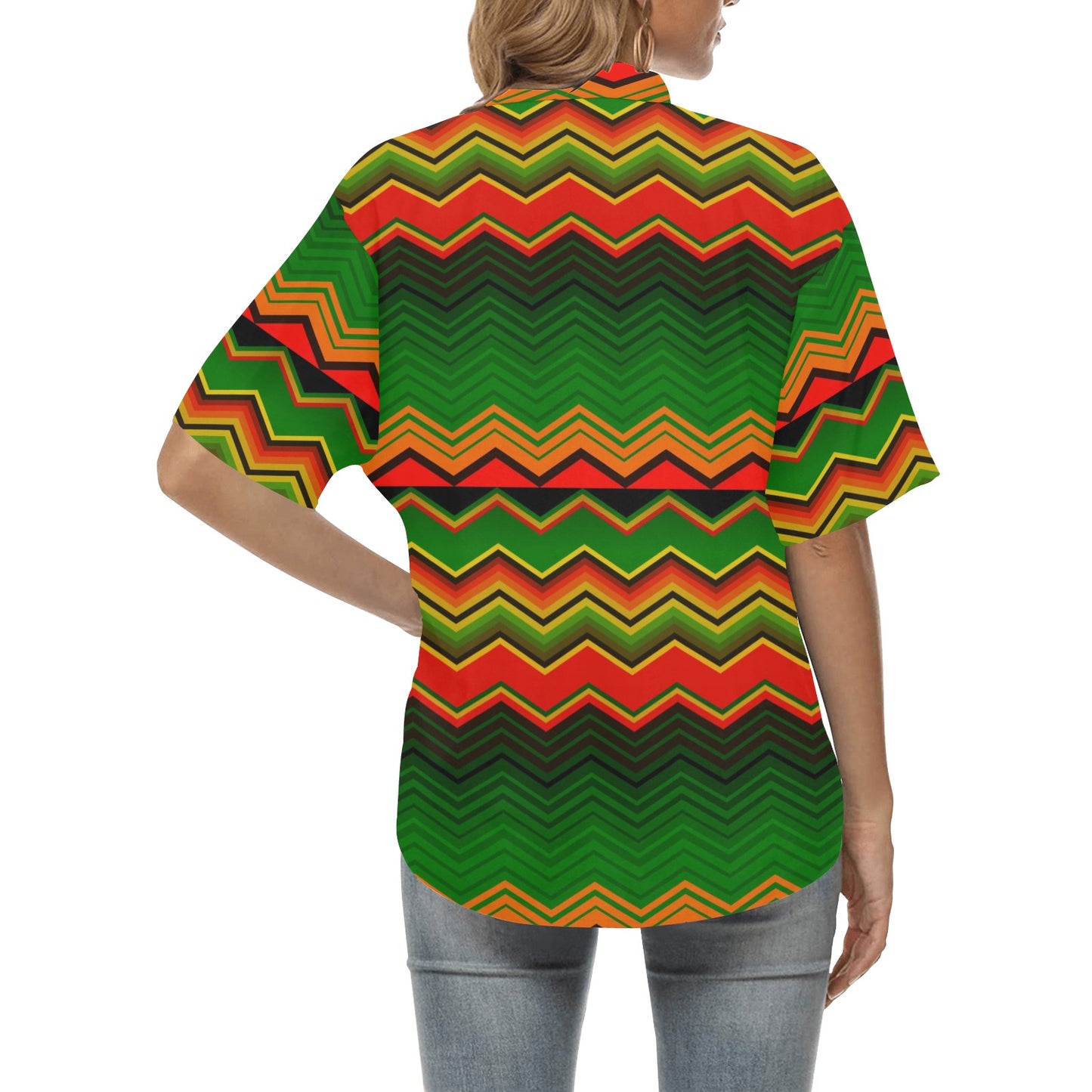 Serape Print Design LKS306 Women's Hawaiian Shirt