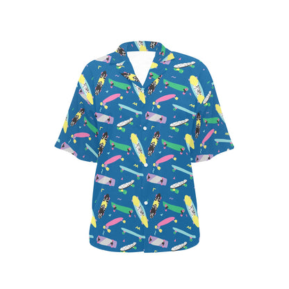 Skateboard Print Design LKS302 Women's Hawaiian Shirt