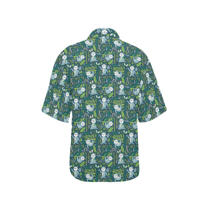 Sloth Print Design LKS304 Women's Hawaiian Shirt