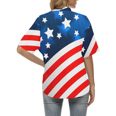 American flag Style Women's Hawaiian Shirt