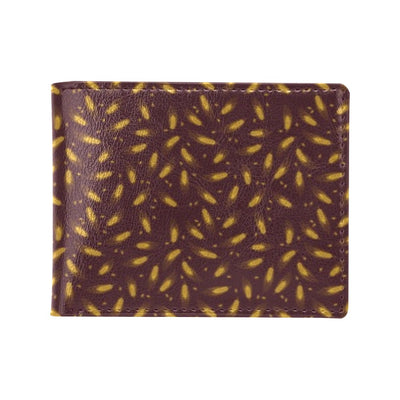 Agricultural Gold Wheat Print Pattern Men's ID Card Wallet