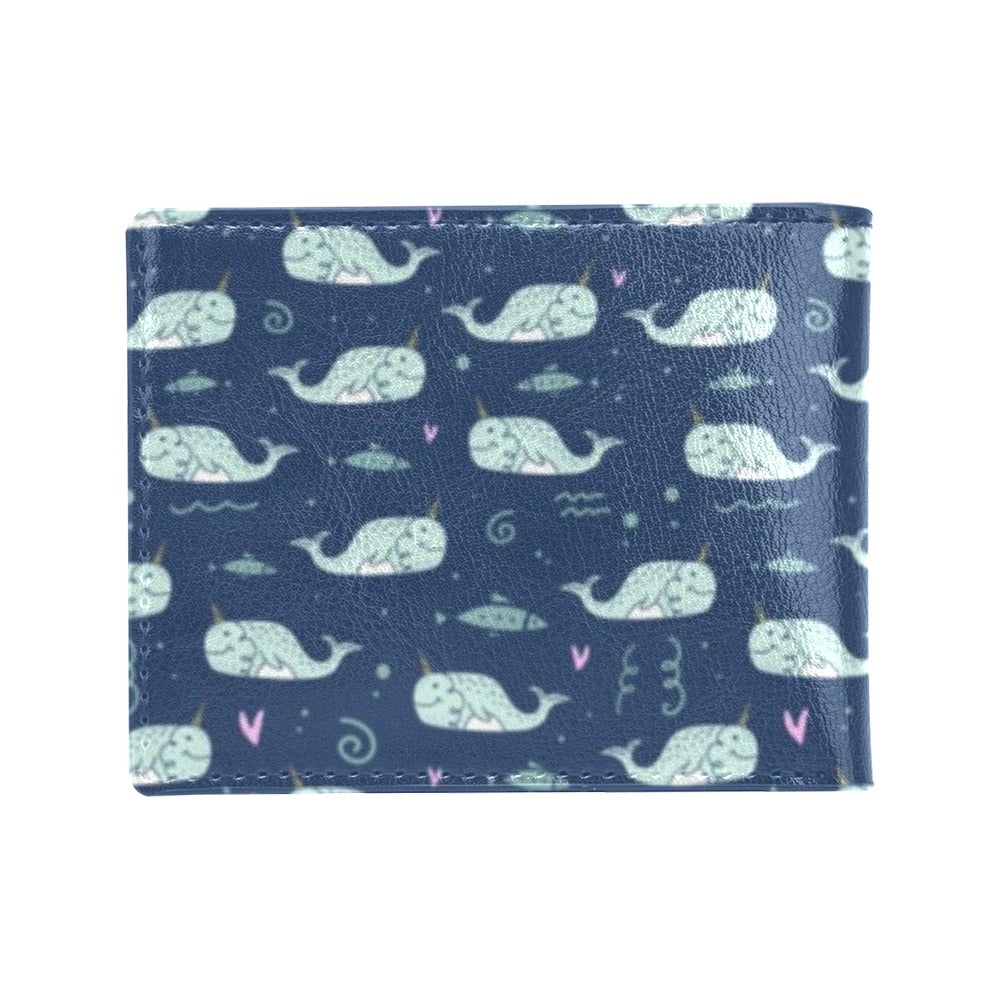 Narwhal Design Print Men's ID Card Wallet