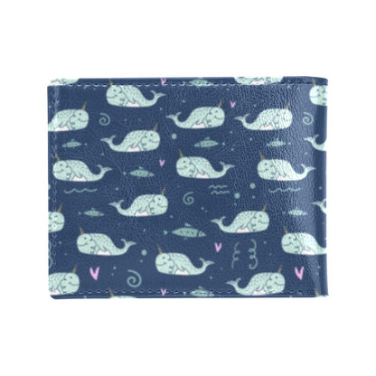 Narwhal Design Print Men's ID Card Wallet