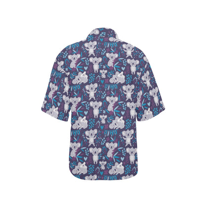 Koala Cute Themed Design Print Women's Hawaiian Shirt