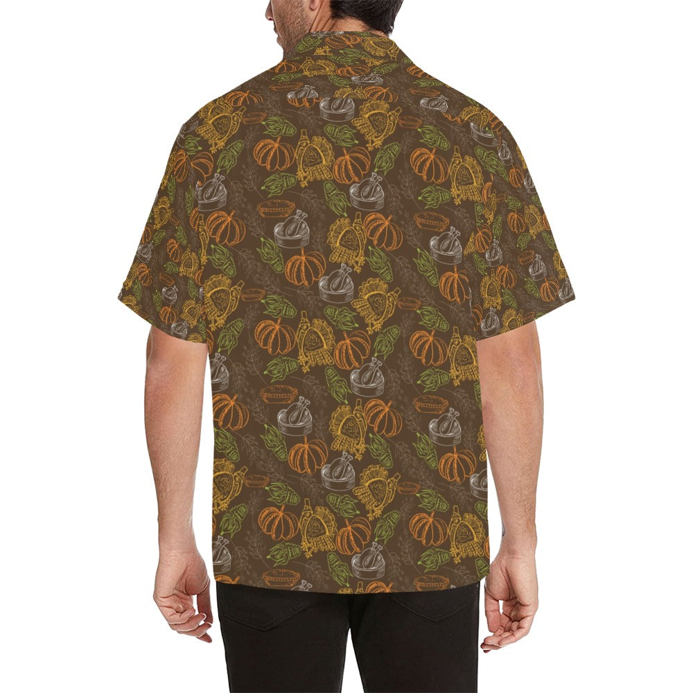 Thanksgiving Print Design LKS301 Men's Hawaiian Shirt