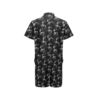 Deer Skeleton Print Pattern Men's Romper