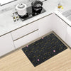 Black Cat Yellow Eyes Print Pattern Kitchen Mat