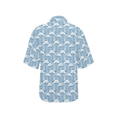 Wave Print Design LKS306 Women's Hawaiian Shirt