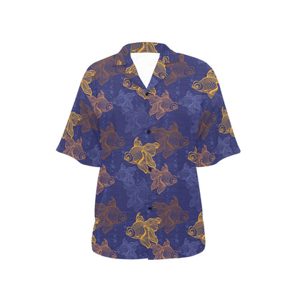 Goldfish Pattern Print Design 01 Women's Hawaiian Shirt