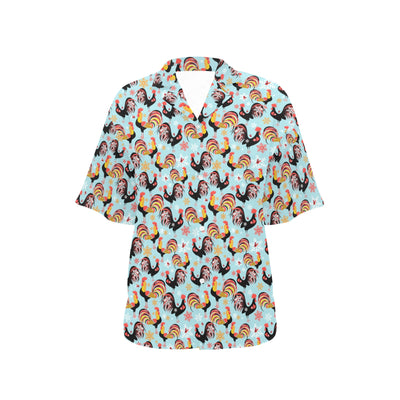 Rooster Themed Design Women's Hawaiian Shirt