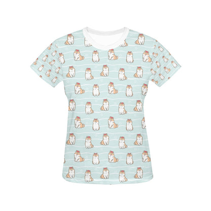 Shiba Inu Print Design LKS3011 Women's  T-shirt