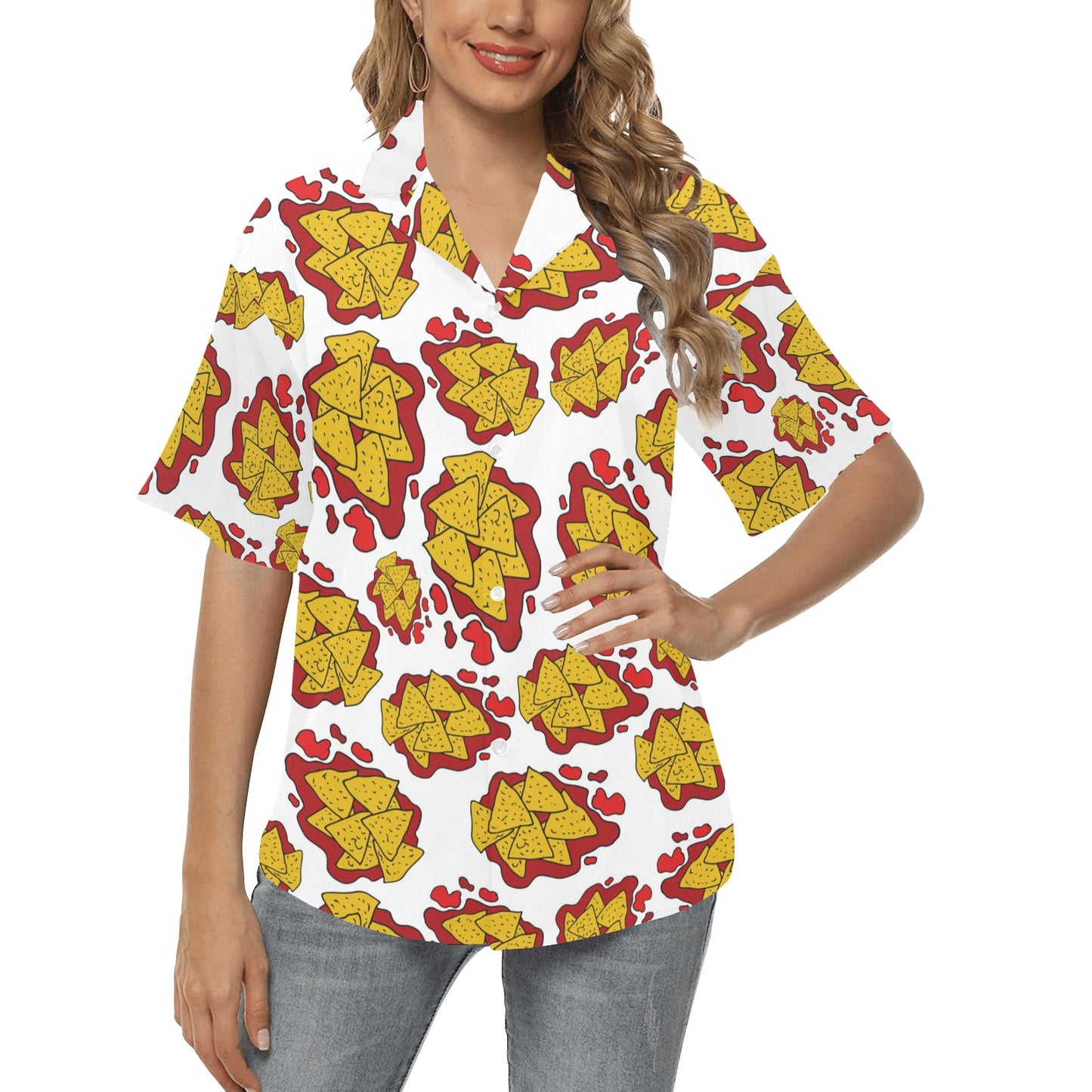 Nachos Pattern Print Design A03 Women's Hawaiian Shirt