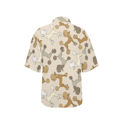 Poodle Pattern Print Design A01 Women's Hawaiian Shirt