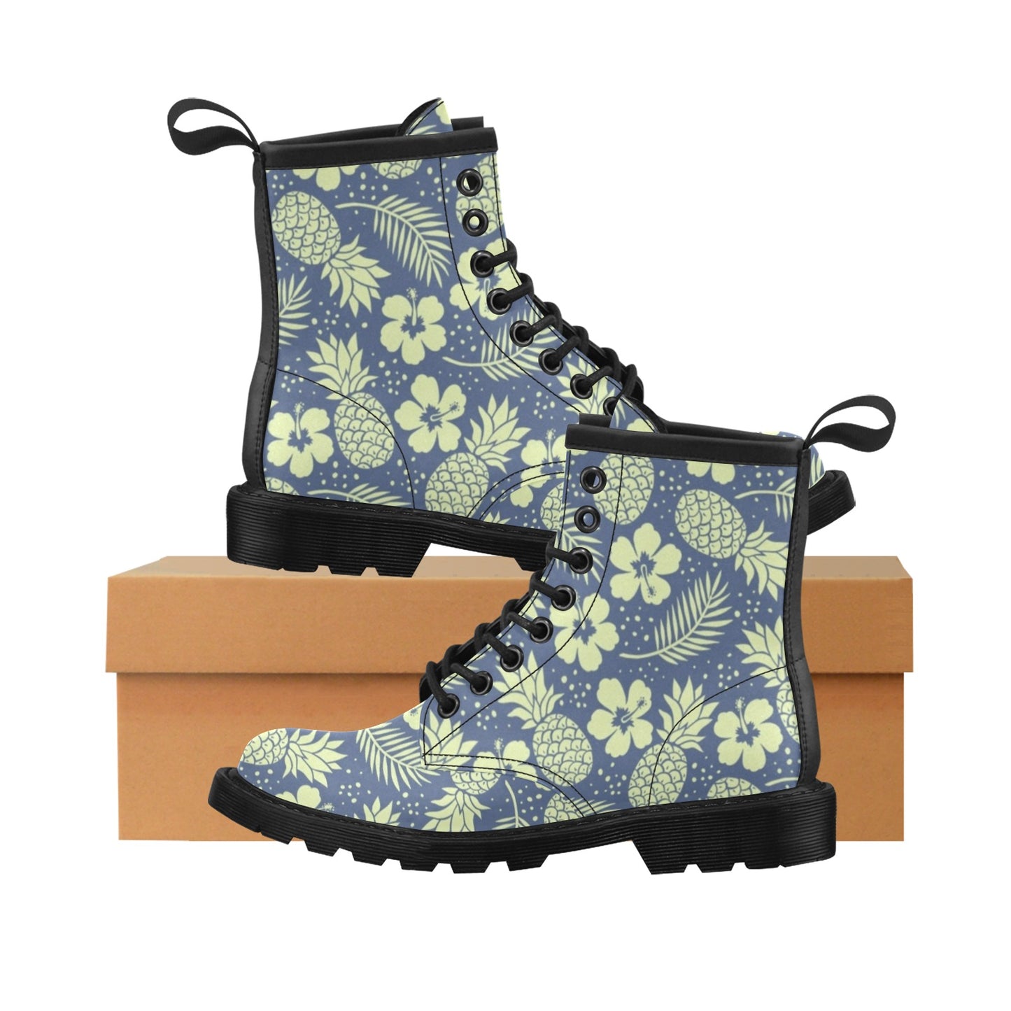 Pineapple Pattern Print Design PP07 Women's Boots