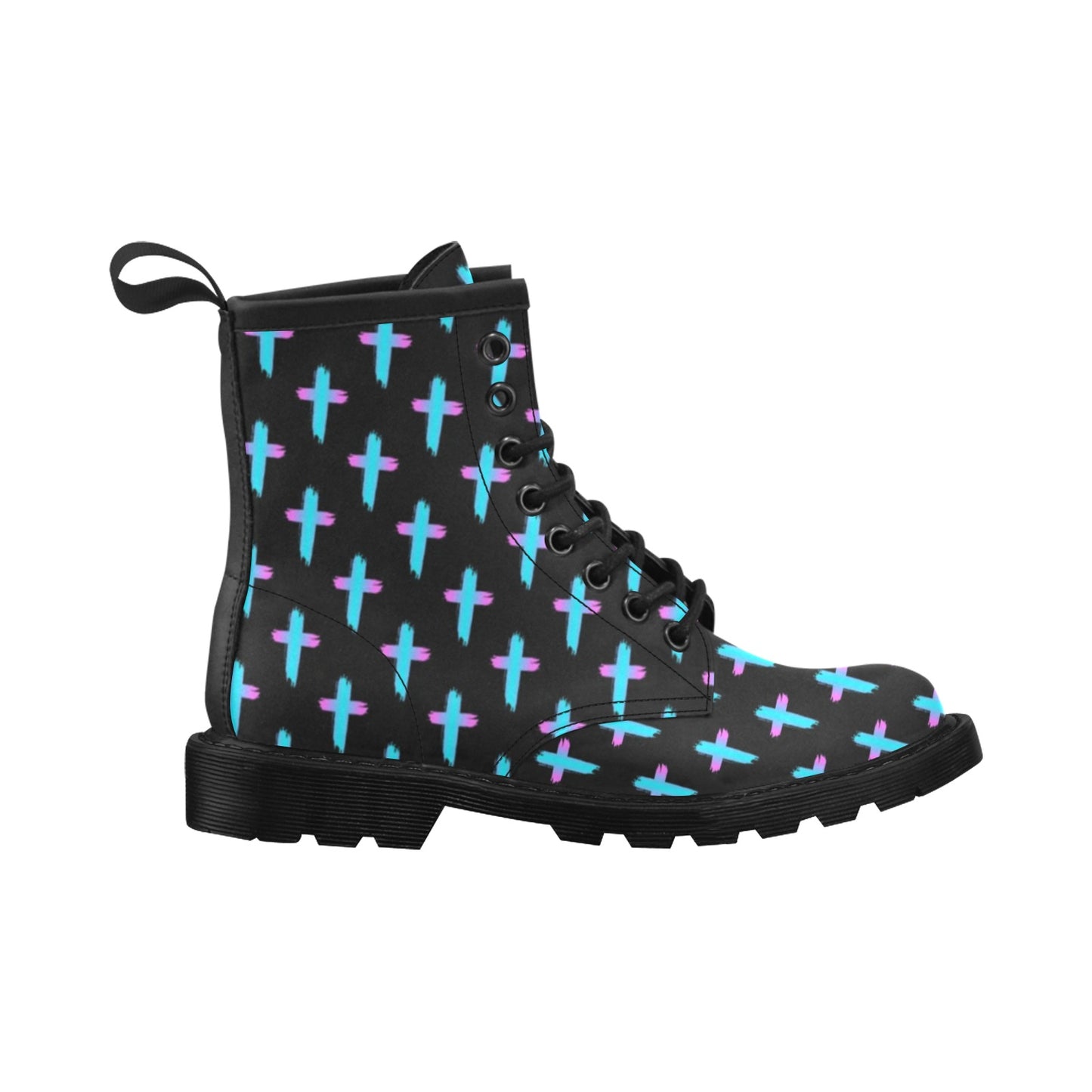 Christian Cross neon Pattern Women's Boots