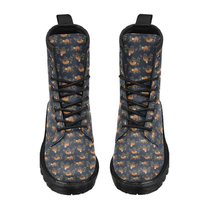 Sloth flower Design Themed Print Women's Boots