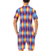 Flame Fire Blue Design Print Men's Romper