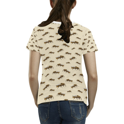 Bee Print Design LKS306 Women's  T-shirt