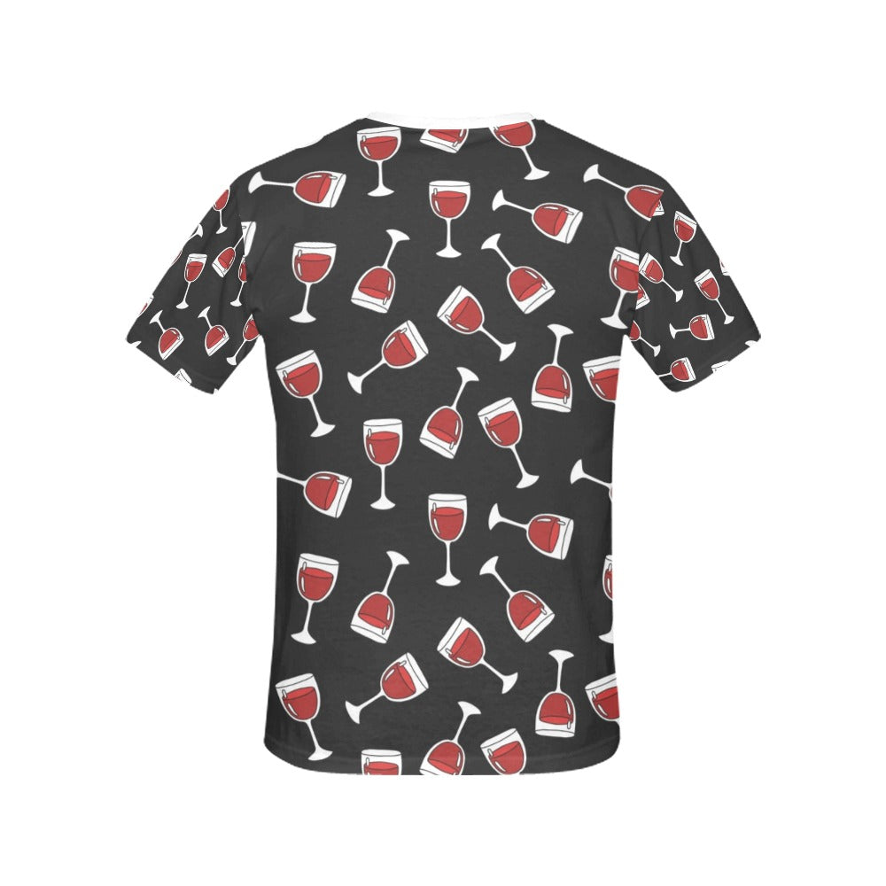 Wine Glass Print Design LKS303 Women's  T-shirt