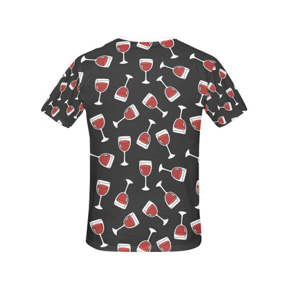 Wine Glass Print Design LKS303 Women's  T-shirt