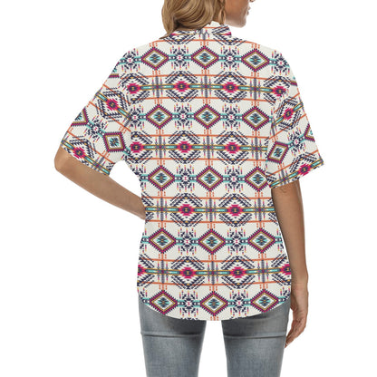 Indian Navajo Art Themed Design Print Women's Hawaiian Shirt