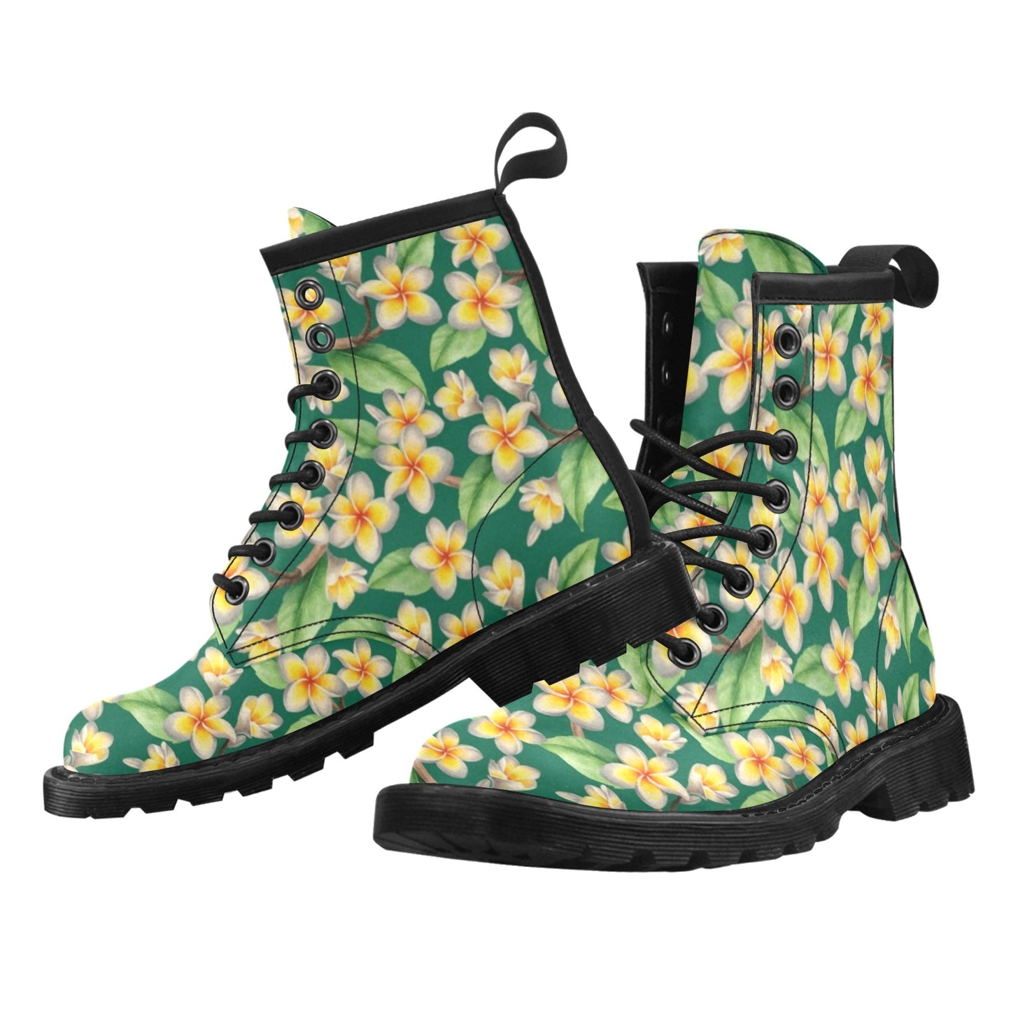 Plumeria Pattern Print Design PM07 Women's Boots