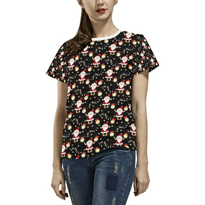Santa Christmas Themed Print Design LKS307 Women's  T-shirt