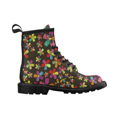 Flower Power Colorful Print Pattern Women's Boots