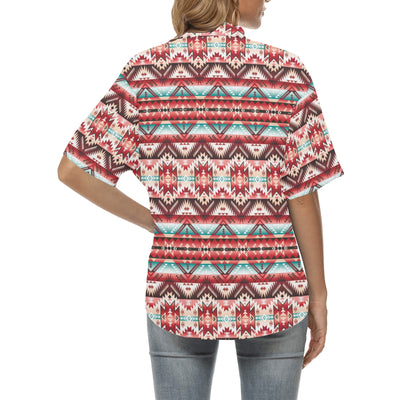 Aztec Western Style Print Pattern Women's Hawaiian Shirt