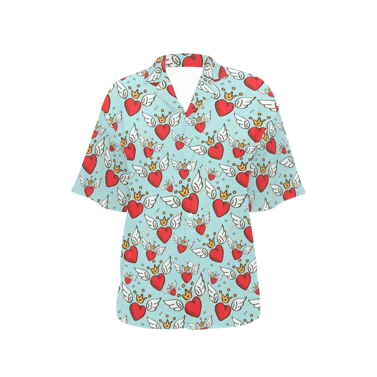 Angel Wings Heart Pattern Print Design 02 Women's Hawaiian Shirt