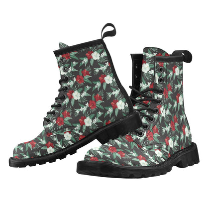 Tropical Flower Print Design LKS303 Women's Boots