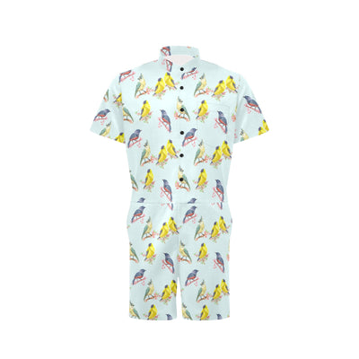 Bird Sweet Themed Print Pattern Men's Romper