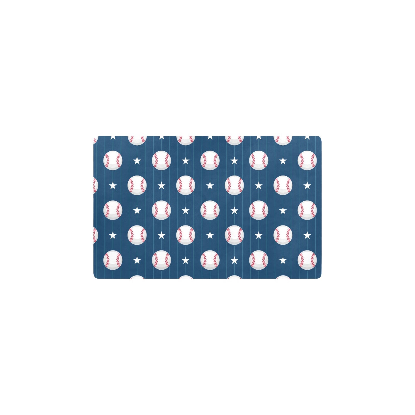 Baseball Star Print Pattern Kitchen Mat