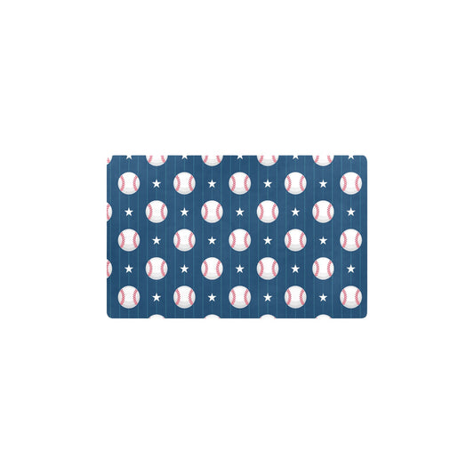 Baseball Star Print Pattern Kitchen Mat