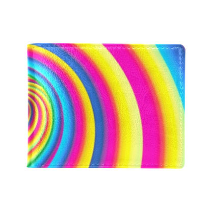 Vortex Twist Swirl Rainbow Design Men's ID Card Wallet