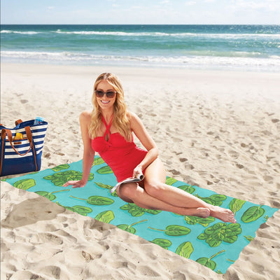 Spinach Print Design LKS301 Beach Towel 32" x 71"