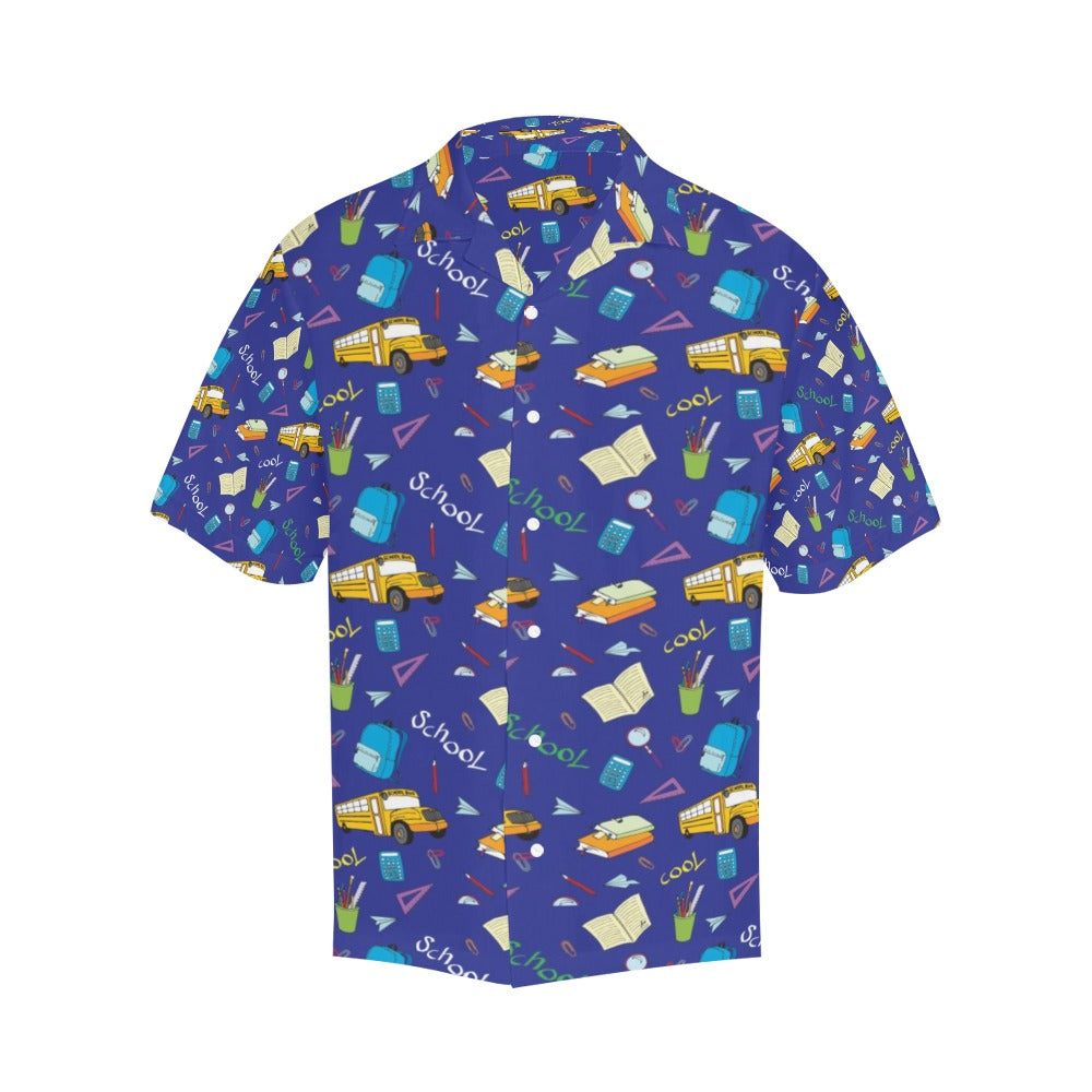 School Bus Print Design LKS307 Men's Hawaiian Shirt