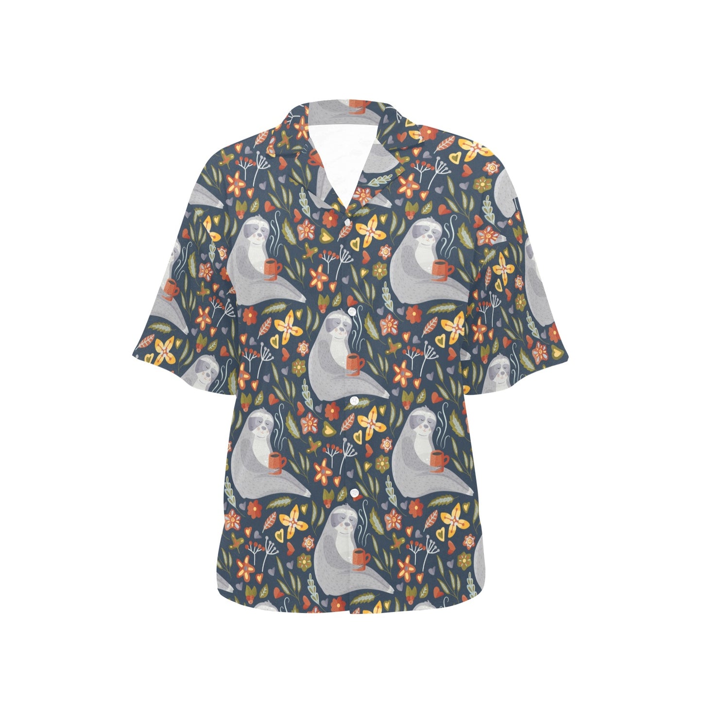 Sloth Print Design LKS303 Women's Hawaiian Shirt
