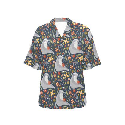 Sloth Print Design LKS303 Women's Hawaiian Shirt