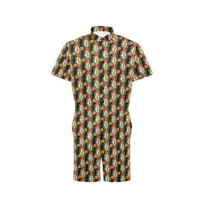 Hawaiian Flower Hula Hibiscus Print Men's Romper