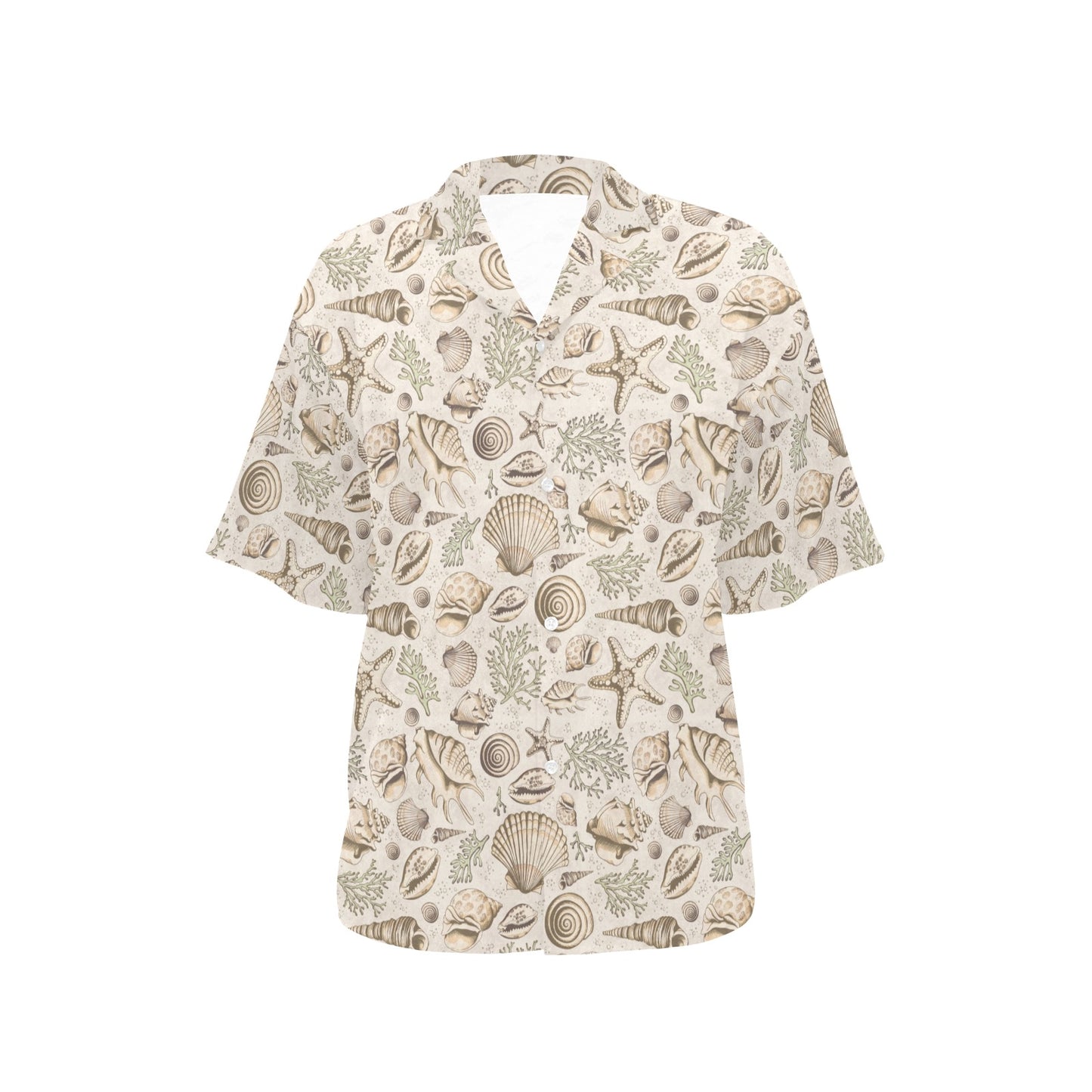 Seashell Print Design LKS304 Women's Hawaiian Shirt