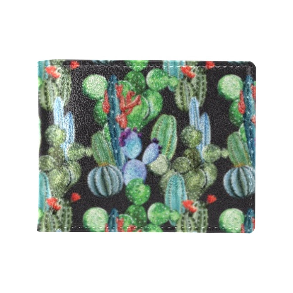 Cactus Watercolor Style Print Men's ID Card Wallet
