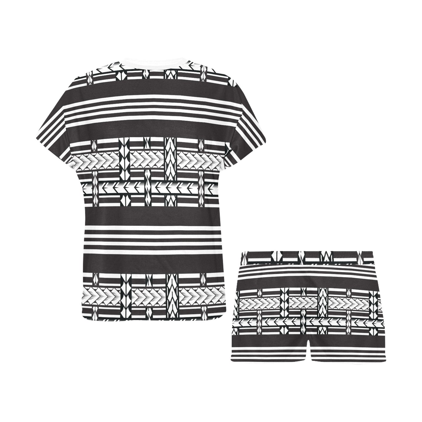 Samoan Tattoo Print Design LKS304 Women's Short Pajama Set