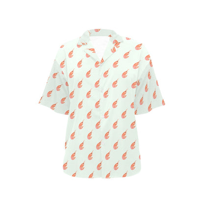 Shrimp Print Design LKS304 Women's Hawaiian Shirt