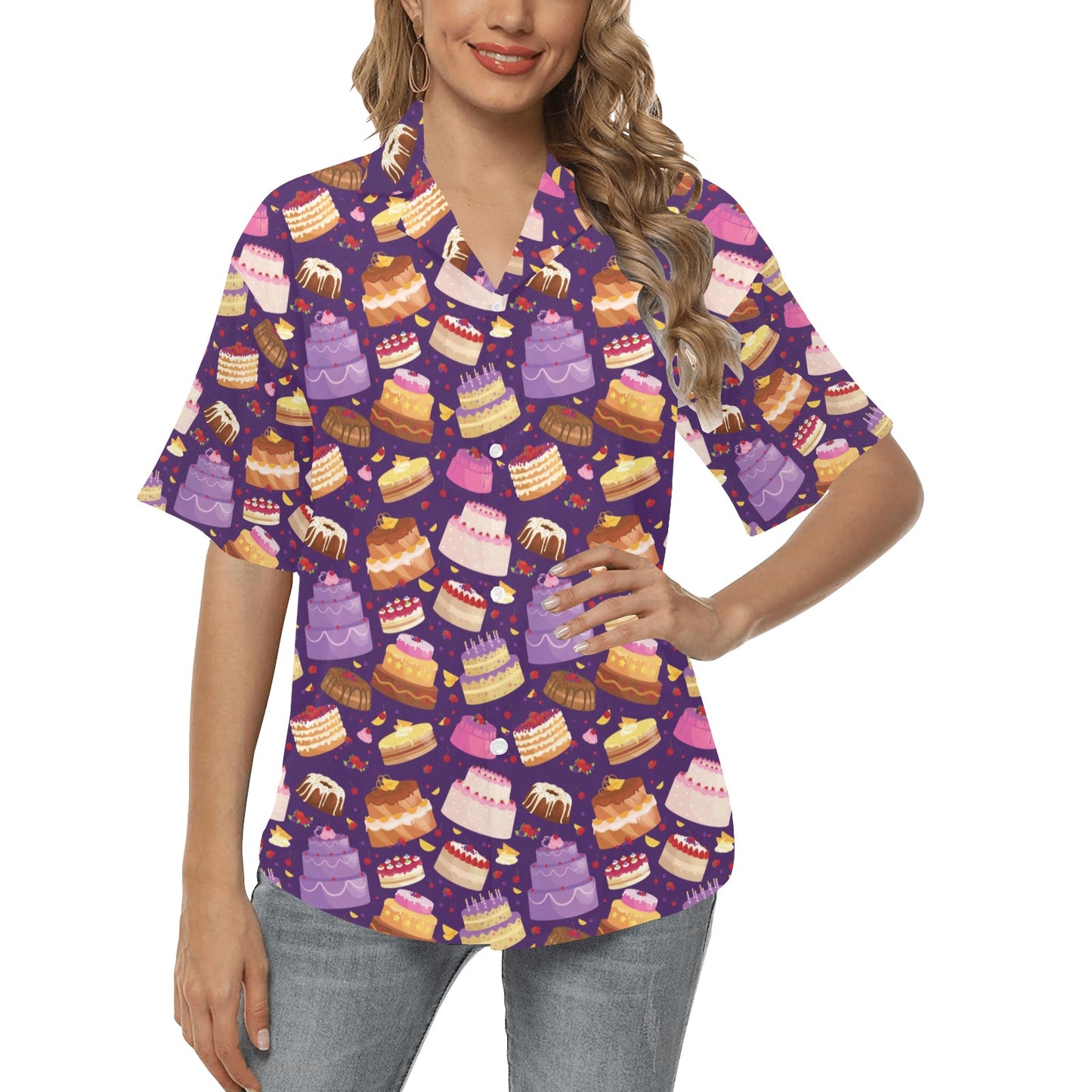 Cake Pattern Print Design 05 Women's Hawaiian Shirt