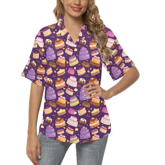 Cake Pattern Print Design 05 Women's Hawaiian Shirt