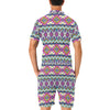 Aztec Pink Geometric Print Pattern Men's Romper