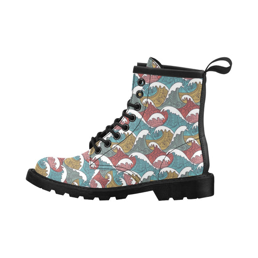 Tribal Wave Pattern Print Women's Boots